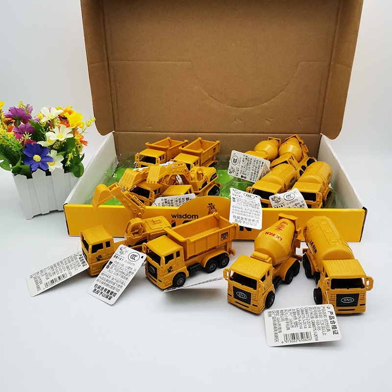 Set de Vehículos de Construcción de Impulso de Plástico Retráctil para Niños