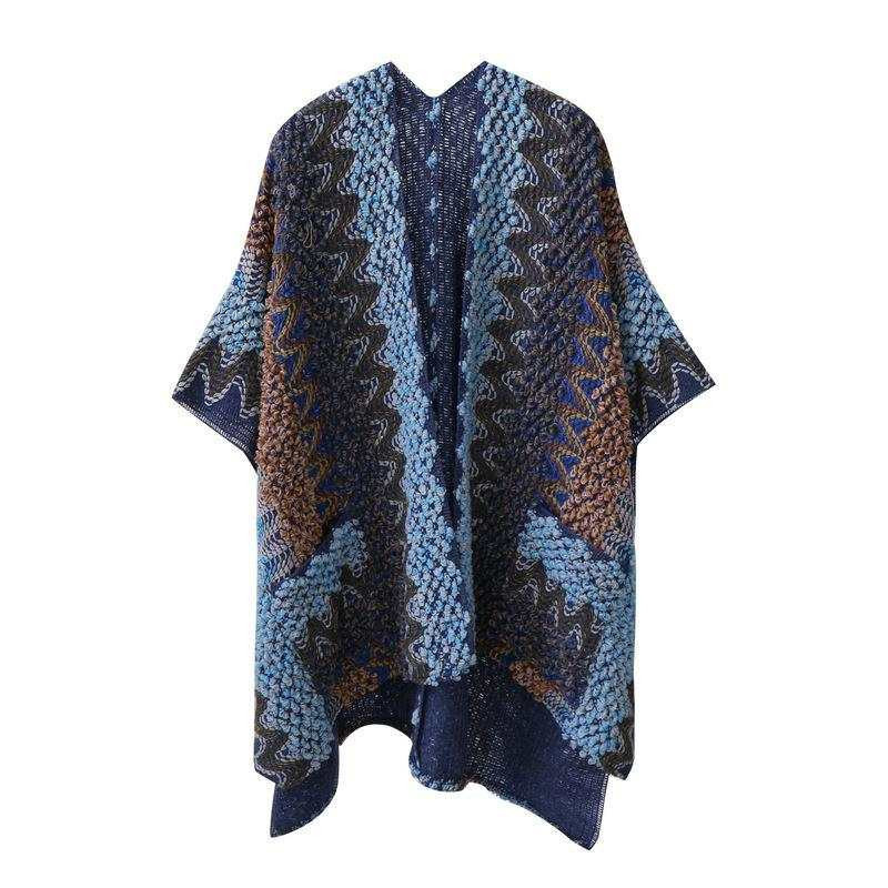 New Autumn and Winter Bohemian Style Thick Line Ethnic Style Knitted Cardigan All-match Shawl Sweater Coat Cross-Border