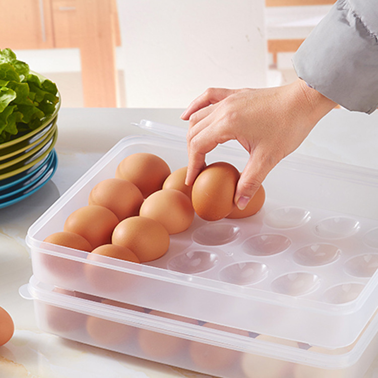 kitchen Refrigerator egg storage box Crisper With cover Superposition rectangle Plastic egg Storage Container
