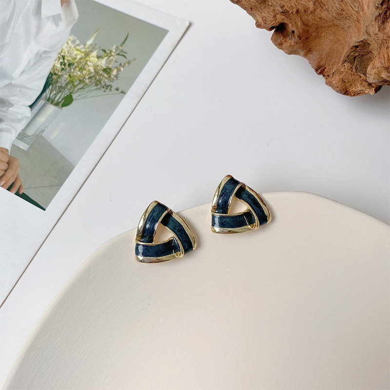Retro Blue Earrings New Fashion Geometric Alloy Earrings Wholesale display picture 3