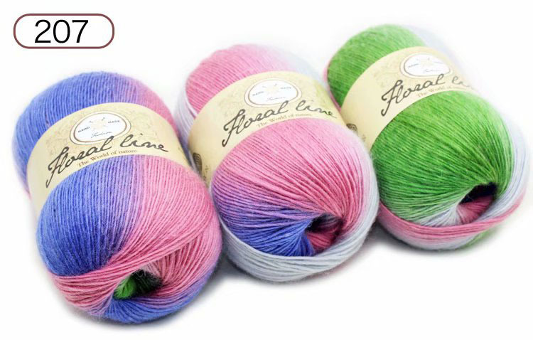 Una sola hebra sección teñida hilo degradado color lana tejida a mano bufanda sombrero lana Arco Iris lana al por mayor