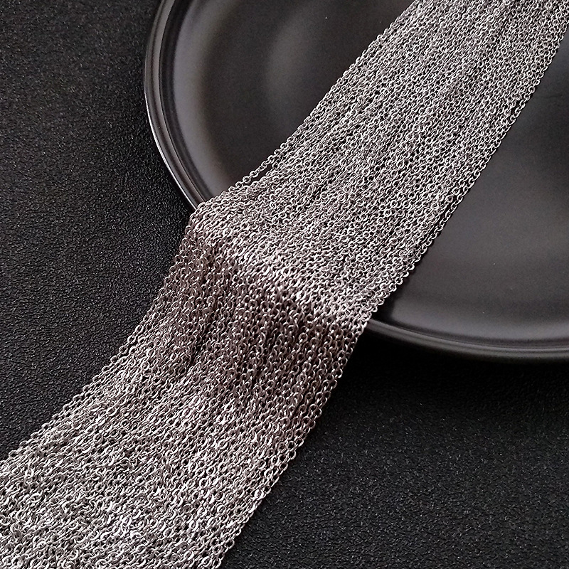 A generation of hair thickened white gold-plated cross chain Korean version of simple gold color 0-shaped chain rose gold-plated O-shaped chain