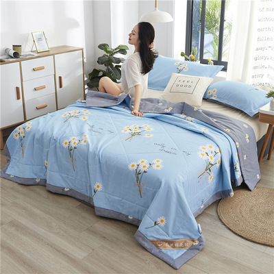 夏被纯棉空调被全棉夏凉被水洗可机洗双人单人儿童薄款被子春秋被|ms
