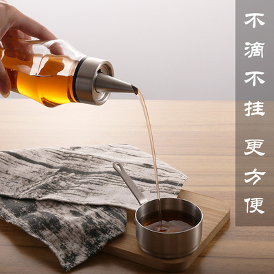 跨境 400ml大容量油瓶玻璃防漏油壺家用橄榄油醬香油小醋瓶罐廚房