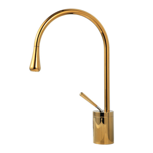 All-copper Nordic light luxury simple above-ground basin water drop basin wash basin rotating black bright gold hot and cold faucet