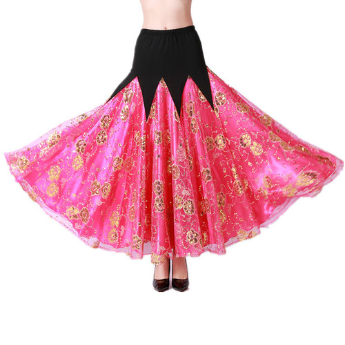 Ballroom dance skirts for women Modern dance skirt competition social dance big Swing Skirt Waltz long skirt national standard Sequin dance skirt