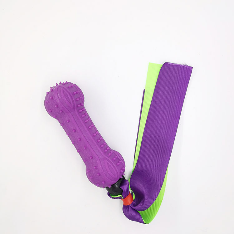 Perro mordedor palo TPR cinta Barbell sonido Bola de juguete lanzando interactivo resistente a los mordiscos suministros para mascotas ventas directas de fábrica