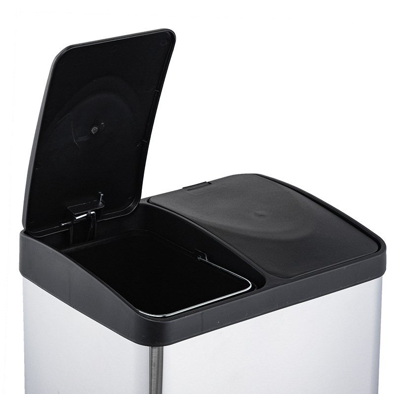 Bote de basura doble con pedal, 16L-60L, reciclaje para oficina y hogar, diseño moderno
