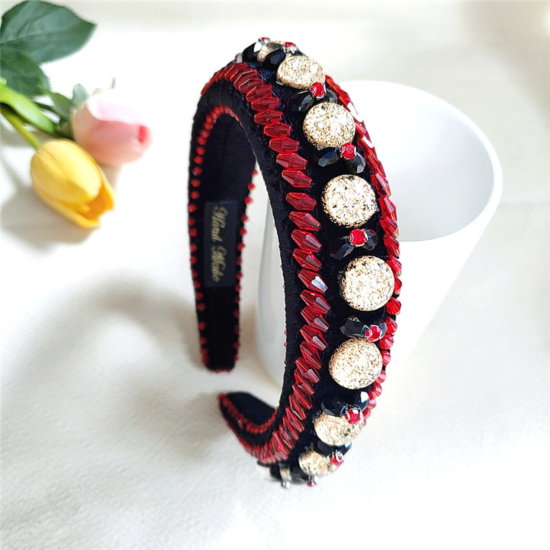 New Exaggerated Hairband Fashion Handmade Crystal Color Drill Headband Wholesale Nihaojewelry display picture 9