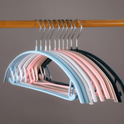 强龙浸塑半圆衣架干湿两用多功能家用衣撑子成人无痕防滑晾晒衣挂