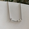 Retro necklace, brand chain for key bag , Korean style, silver 925 sample, simple and elegant design