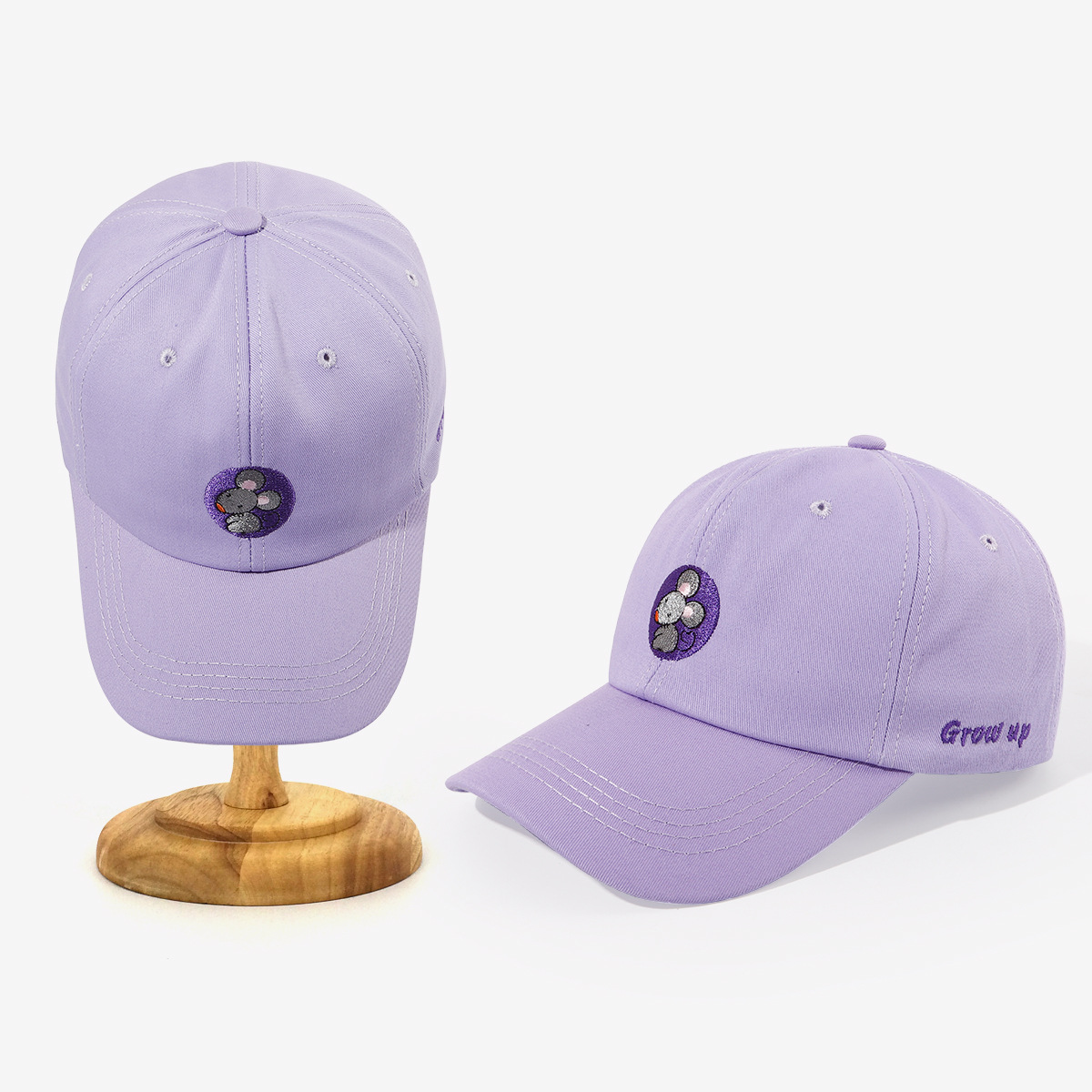 Small Letter Embroidery Lilac Cap Baseball Cap Student Street Shade Cap Custom Wholesale Nihaojewelry display picture 3