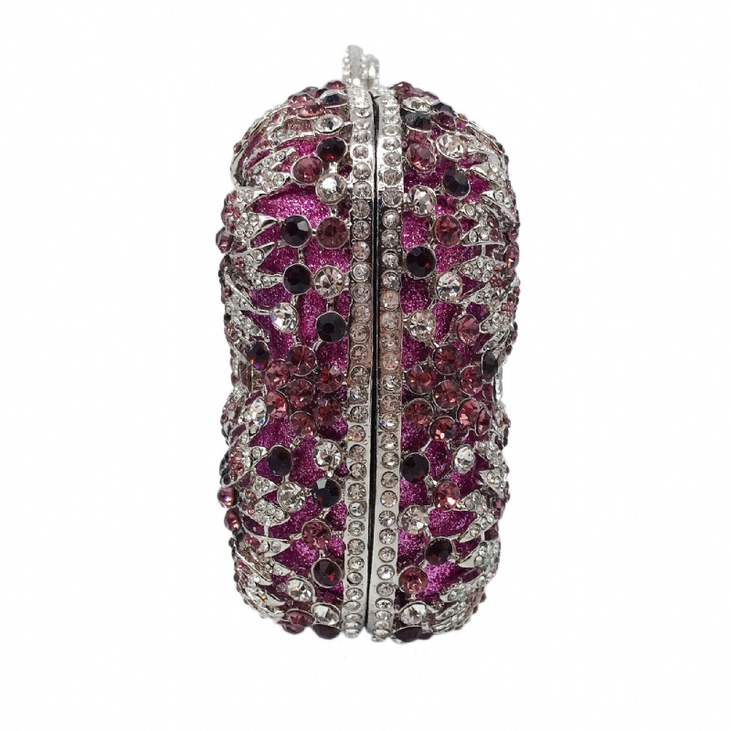 Túi clutch nữ đính đá kim loại cầm tay dự tiệc 17.5x5x11 cm — Màu đỏ, Màu tím, Màu xanh lá, Màu xanh lam chi tiết 31