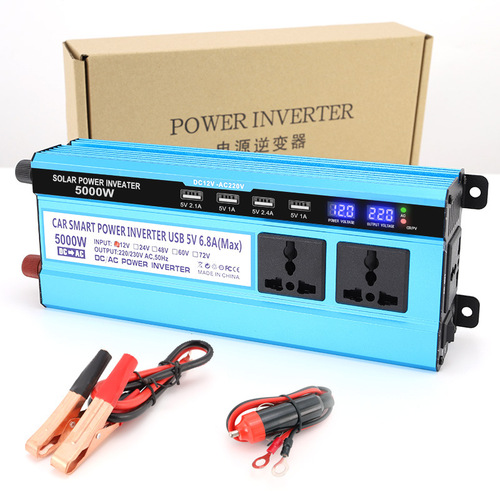5000W High-Power Inverter 12V/24V/48V/60V/72V to 220V Socket Power Battery Converter