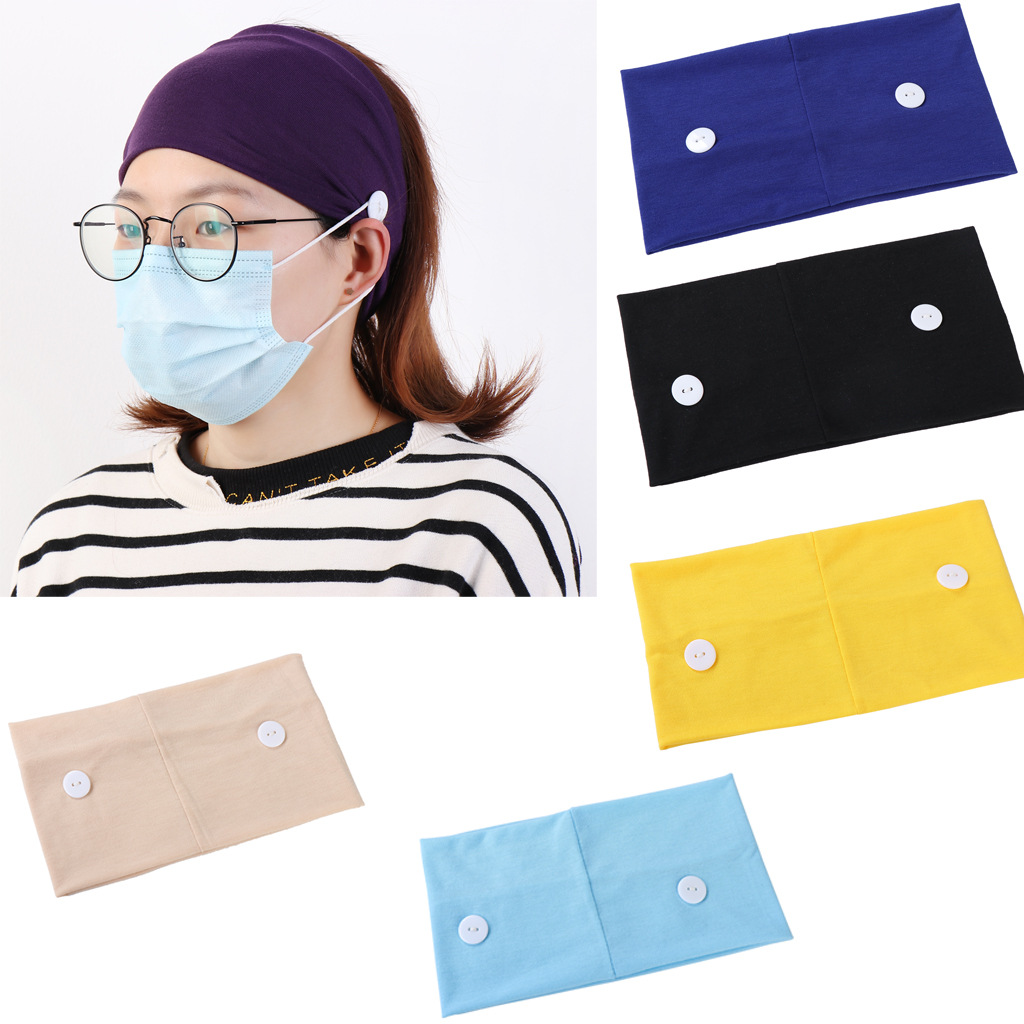 Korean Candy-colored Button Anti-le Cotton Turban Head Jewelry Yoga Elastic Headband Wholesale Nihaojewelry display picture 4