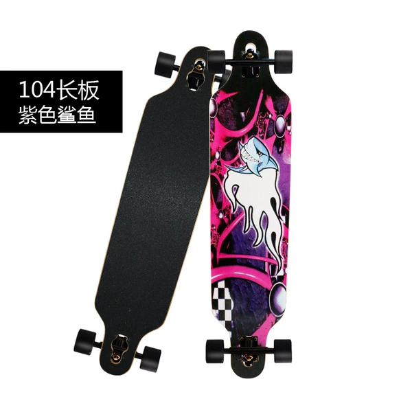Purple shark, longboard