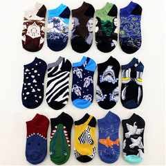 網紅襪子男女船襪棉短筒復古油畫卡通歐美街頭四季運動潮襪