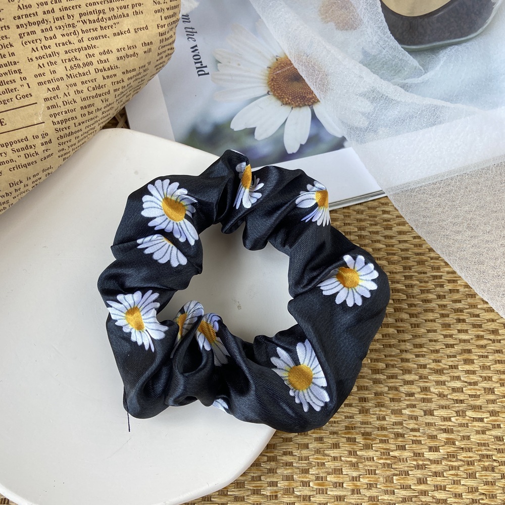 Korean Small Daisy Hair Scrunchies Cute Girl Retro Port Style Fat Bowel Bow Tie Hair Rope Wholesale Nihaojewelry display picture 11