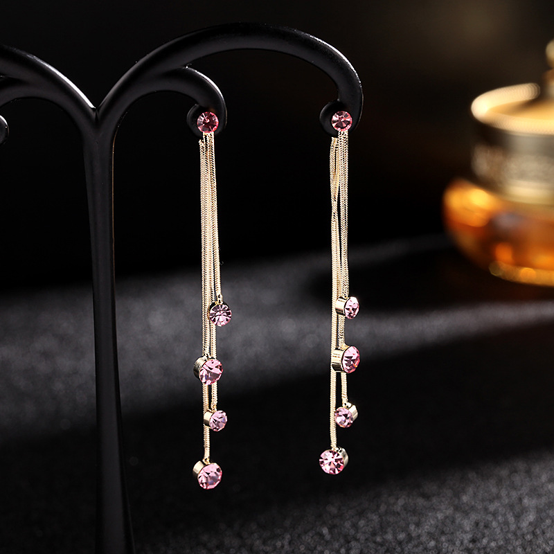 Hot Sale Fashion High-quality Tassel Earrings New Long Purple Earrings Wholesale Nihaojewelry display picture 5