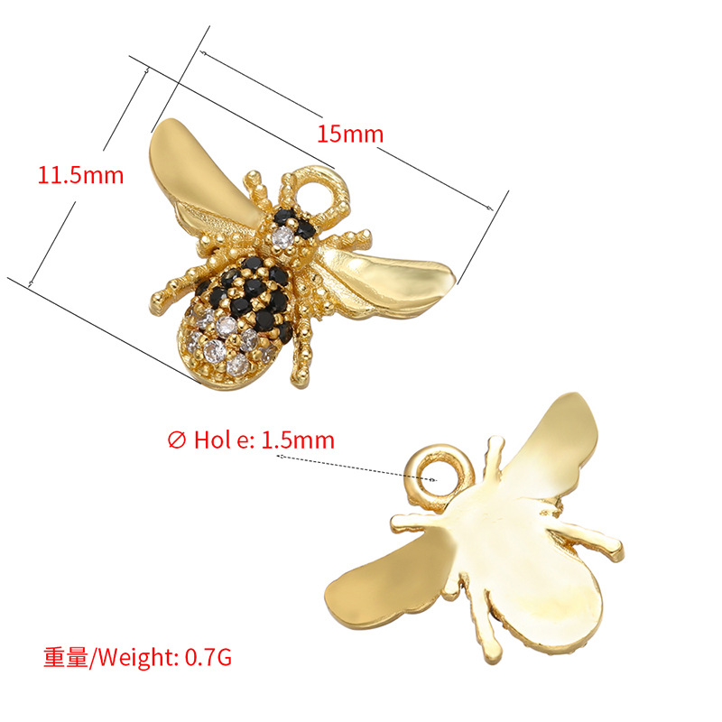 Micro-inlaid Colored Diamond Bee Earrings Pendant Wholesale Nihaojewelry display picture 5