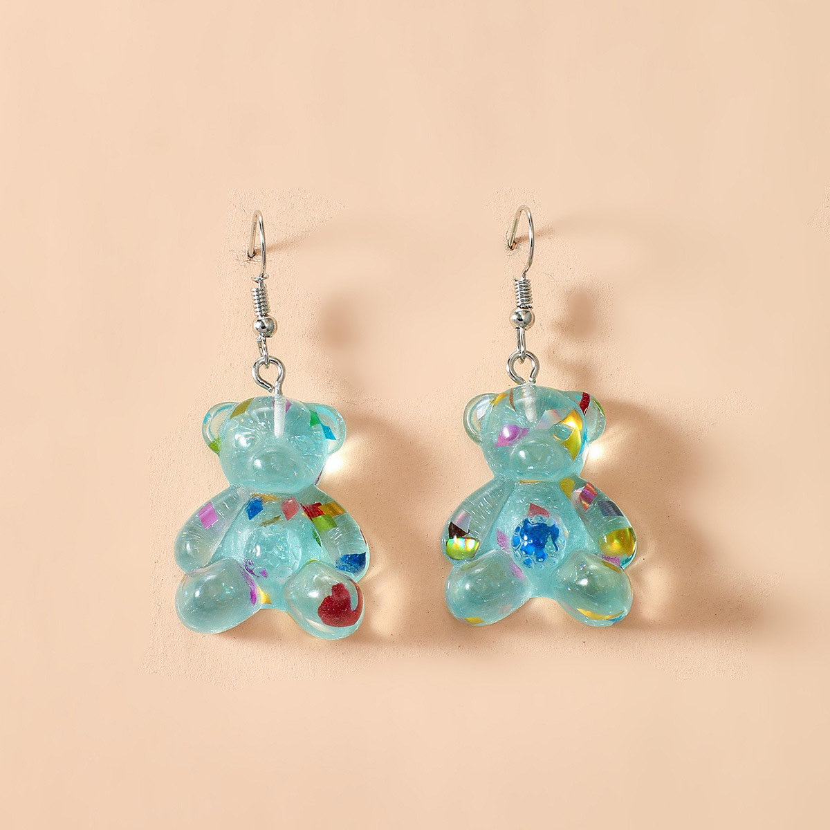 Cute Transparent Bear Earrings display picture 4