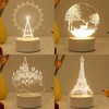 Creative acrylic night light, touch switch key, LED table lamp for bed, 3D, Birthday gift