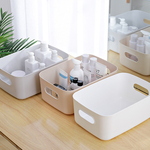 Portable desktop storage box cosmetics plastic multi-functional storage box miscellaneous organizing box creative storage basket