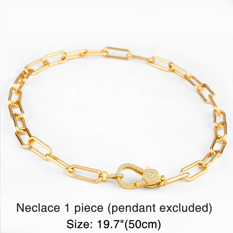necklace thick chain necklace rainbow pendant necklace colorful zircon Hiphop necklace wholesalepicture17