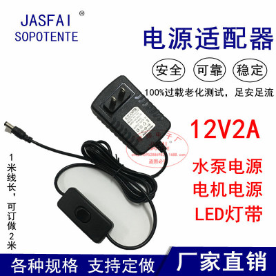 12V2A带303开关电源适配器12V3A水泵电机舞台美甲灯LED直播补光灯|ru