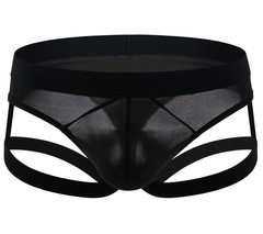 Men's underwear thong sexy transparent ice silk temptation suspenders sexy thong