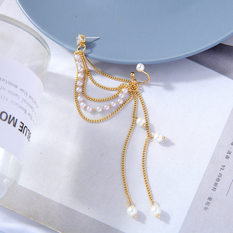 Fashion Tassel Pearl Earrings display picture 2