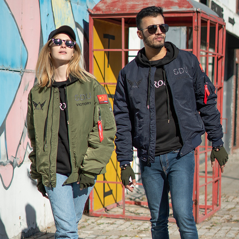 2021春秋新款飛行服男夾克立體繡花棒球服短款外套青少年潮流夾克