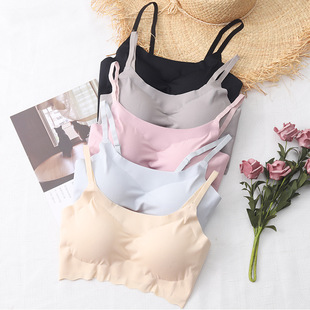 Bra without steel ring suspenders Bra beautiful back underwear Shangpin peace of mind second generation seamless sleep yarn underwear