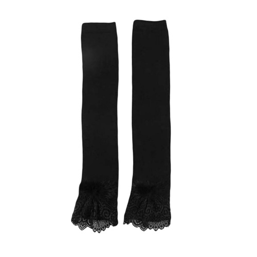 Wholesale Autumn/Winter Long Woolen Thread Arm Sleeve Lace Mink Cashmere Gloves for Women, Warm Protection Elbow Arm Sleeve Covers