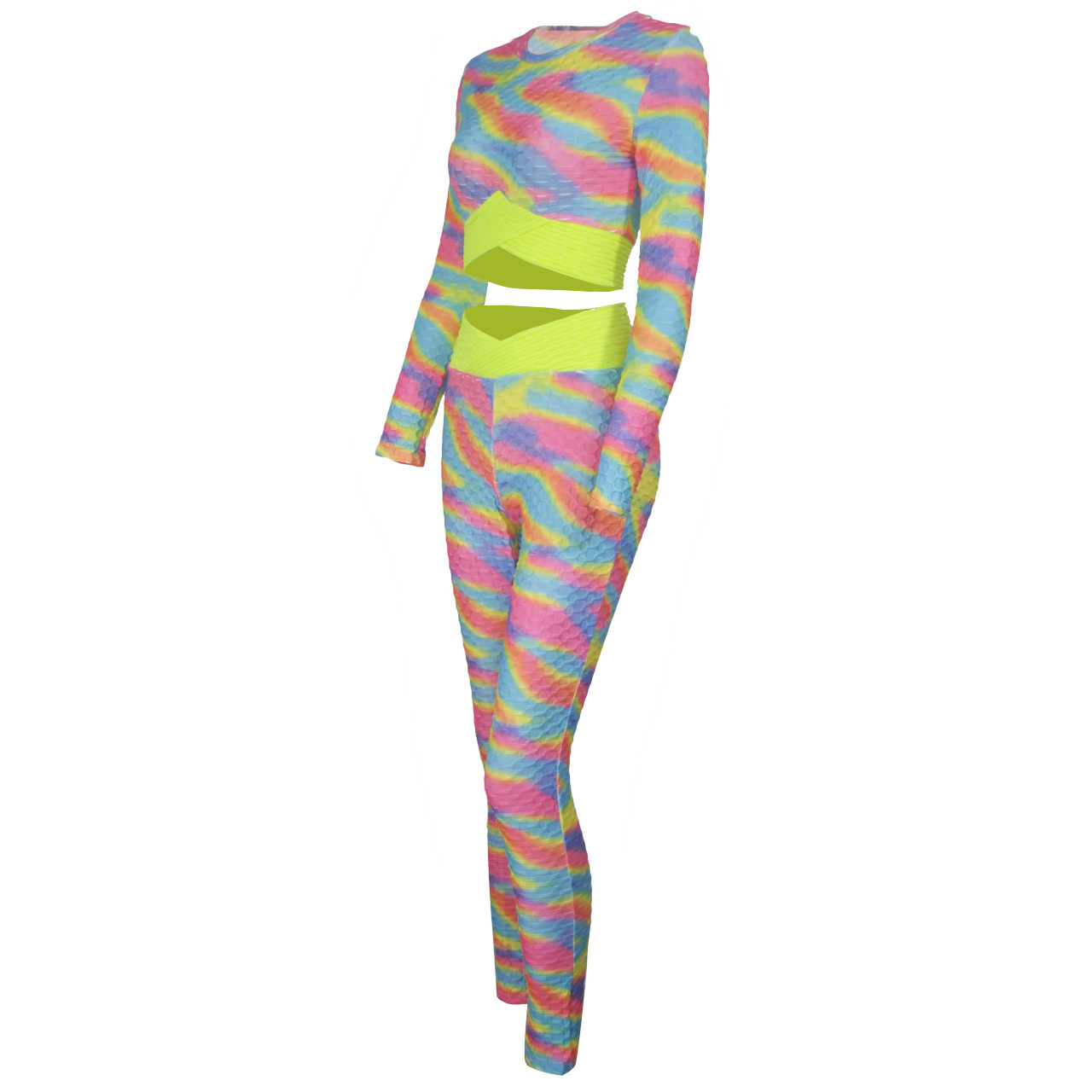 Two Pieces Jacquard Tie Dye Yoga Activewear Set Clothing Wholesale Vendor