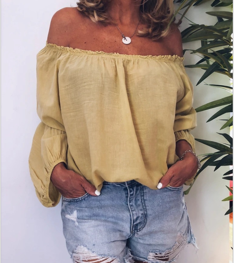 Raglan Sleeve Sleeve Type Linen Fabric Type Regular Top Length Wholesale Women'S Casual Solid Color Long Sleeve Patchwork Pleated T-Shirts