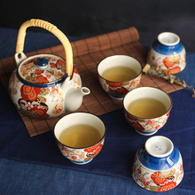 特價 日本進口有田燒提梁茶具禮盒套裝櫻花茶壺功夫茶杯防燙 微瑕