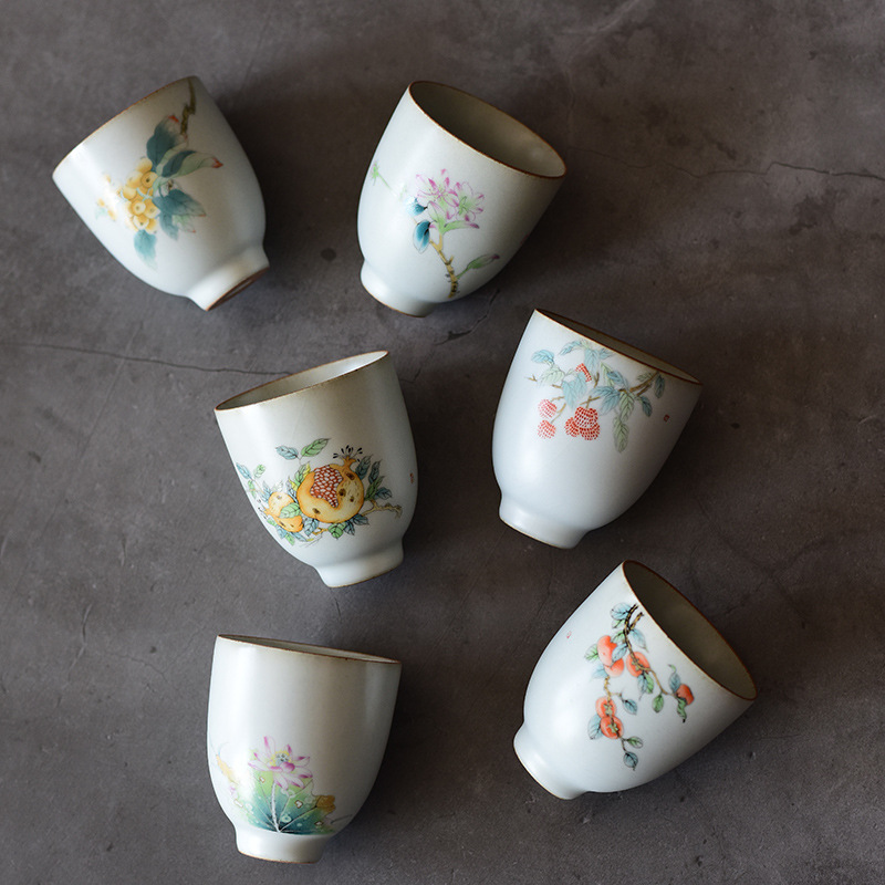 Taza de té Qinghua Ruyao taza de té maestro taza de té taza de té kung fu taza de té de cerámica taza de té gran taza personal taza de té