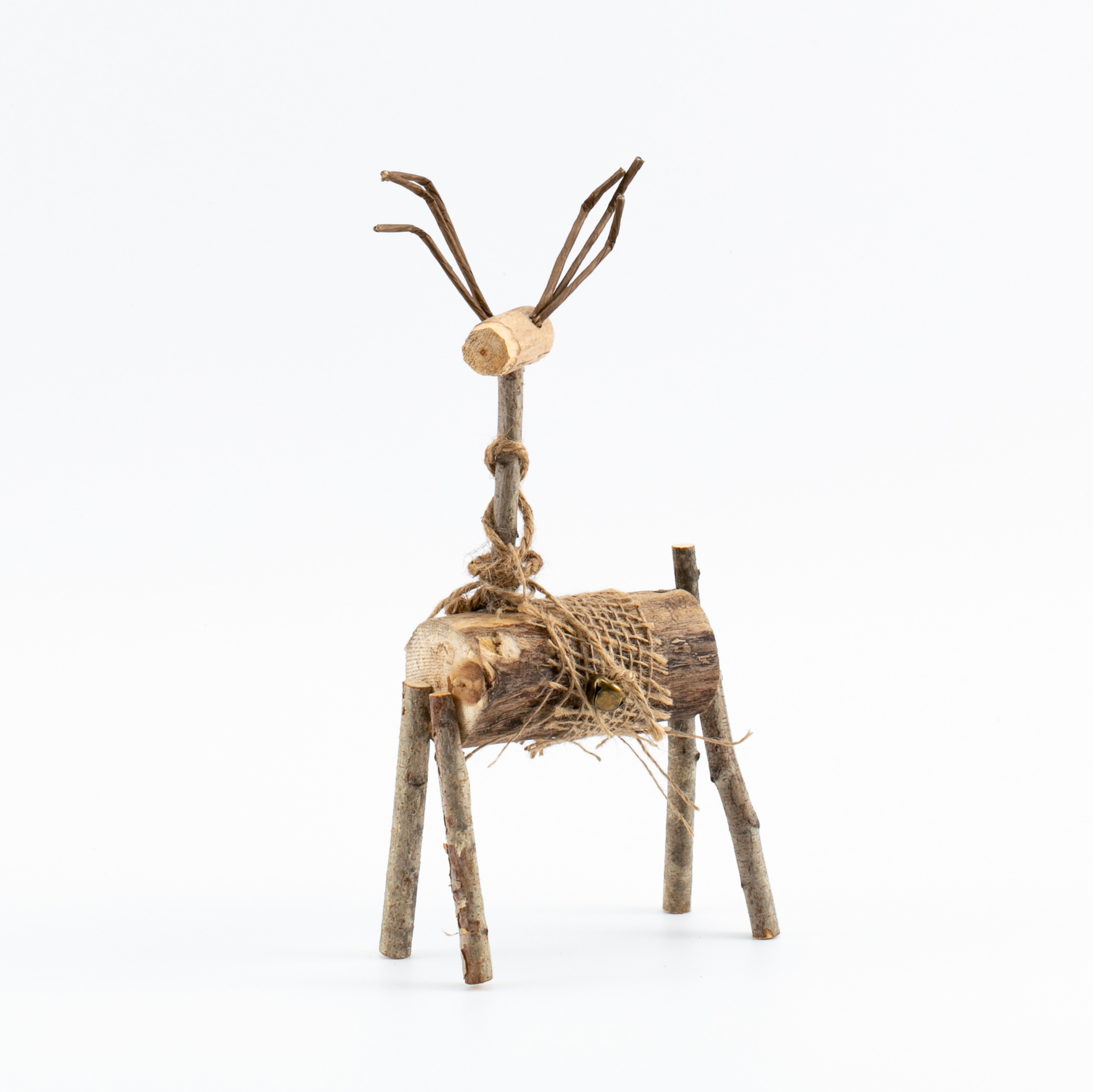 Decoración de madera alce decoración de madera sólida pareja ciervo fruta roja ciervo decoración de escritorio decoración de decoración de Navidad