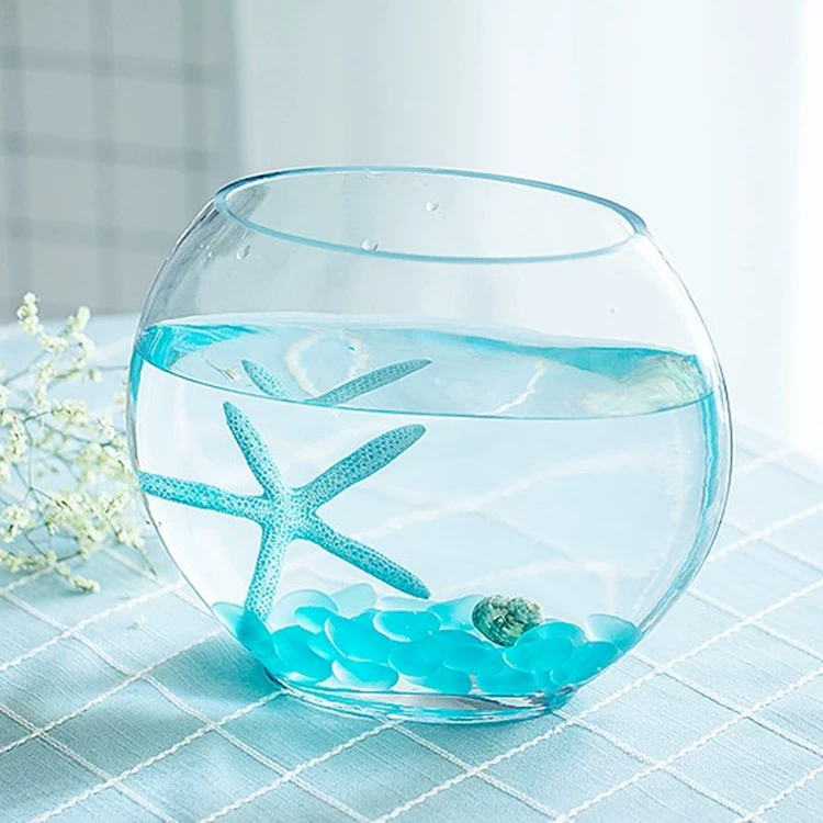 Стеклянная плоская ваза прозрачная стеклянная ваза бутылка с плоским горлышком Песочная живопись стеклянная бутылка гидропоника микропейзаж сплюснутая круглая аквариум с золотой рыбкой