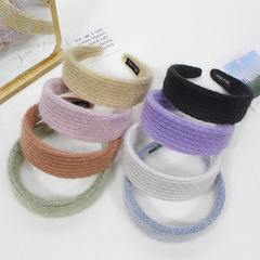 Handmade Wide Brim Woolen Thread Headband, Knitted Hairband for Gentle Girls, Face Washing Retro Hairpin Hairstyle Accessories Wholesale