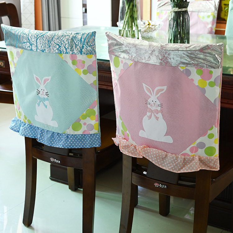 Haobei New Easter Decoration Supplies Easter Chair Cover Chair Cover Rabbit Chair Cover Chair Cushion Case display picture 12