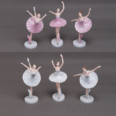 3 ballet girl figure, white and pink dancing princess toys, figurines, cake decoration and display ornaments
