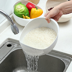 Japanese rice scoop plastic kitchen vegetable basket living room household rice bowl fruit plate kitchen drain basket rice washing sieve