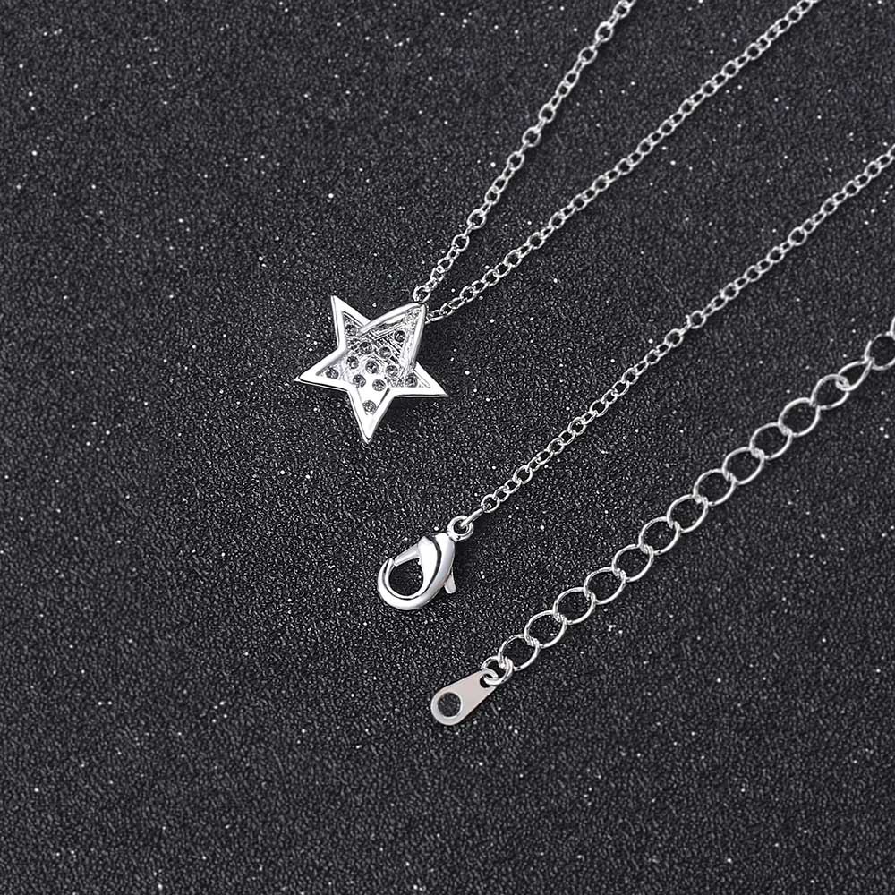 Simple Style Star Copper Inlay Zircon Pendant Necklace display picture 4
