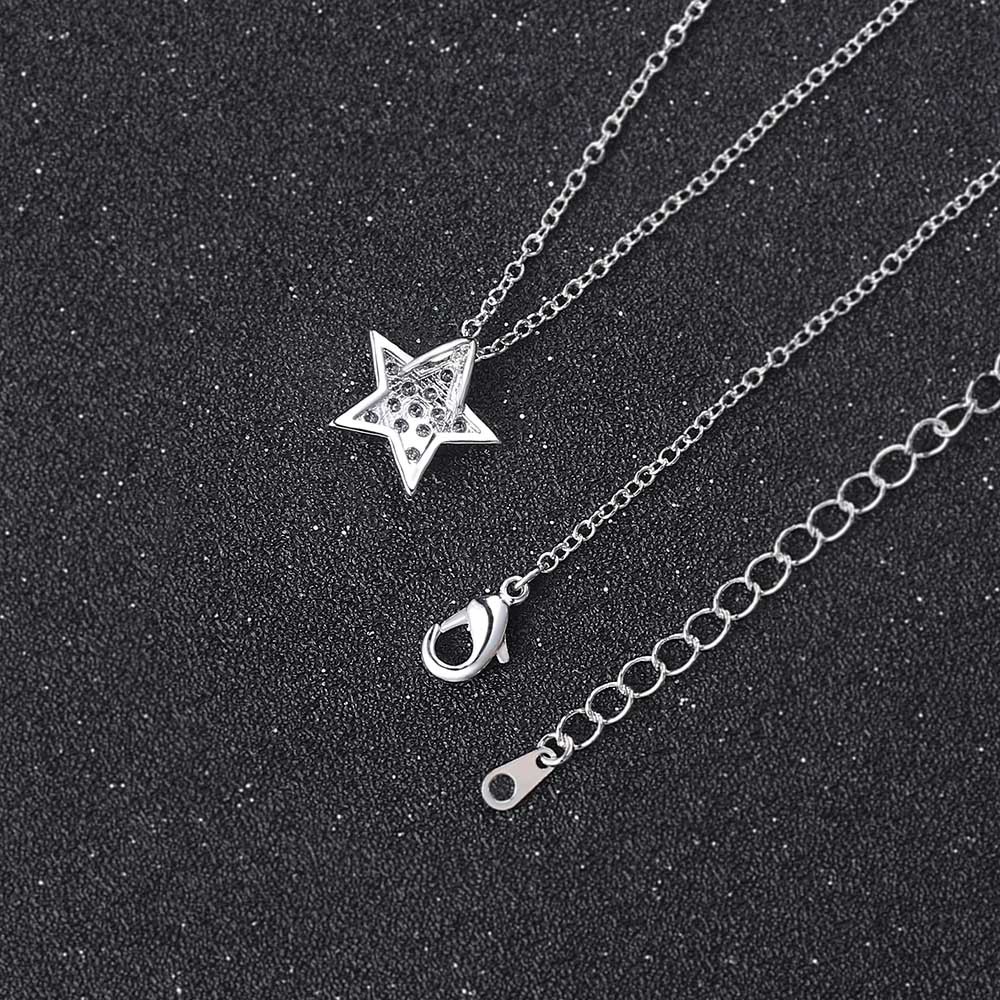 Daily Occasion Simple Style Star Copper Inlay Zircon Pendant Necklace