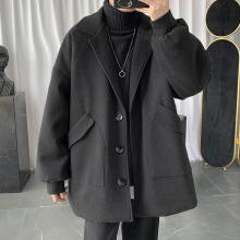 毛呢大衣男冬季加厚呢子外套潮流2020新款中长款韩版帅气男士风衣