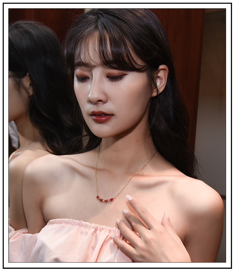 1 Piece Fashion Heart Shape Alloy Inlay Artificial Diamond Womenu0027S Pendant Necklace