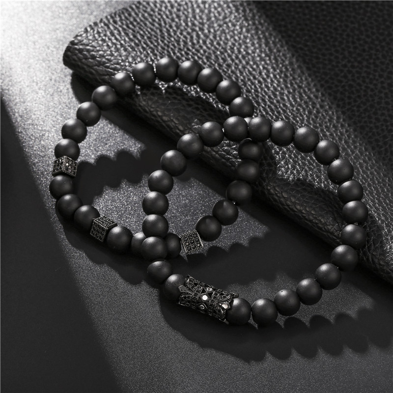 New fashion 8mm micro inlaid zircon round tube dice suit bracelet wholesale