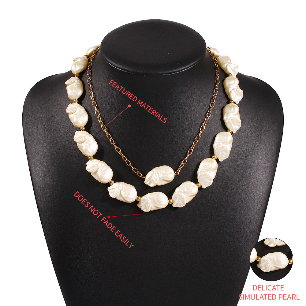 Fashion Holiday Style Irregular Pearl Necklace Creative Wild Necklace Set Wholesale Nihaojewelry display picture 5